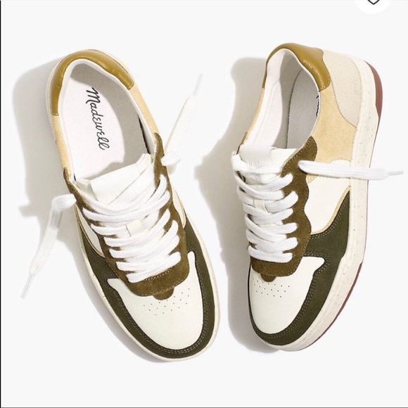 Madewell Shoes - NWT Madewell Court Sneakers in suede and leather green and brown (SOLDOUT)